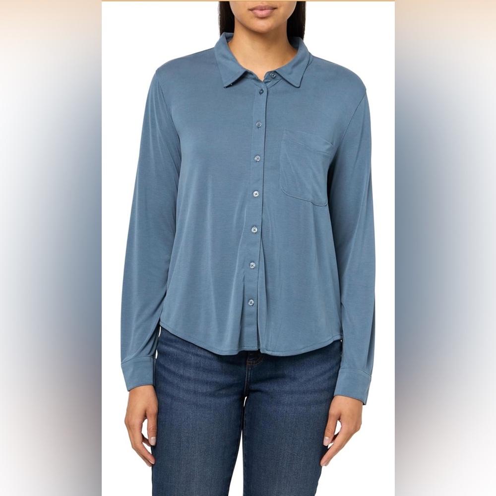 Lucky Brand Women's Sandwash Long Sleeve Button Front